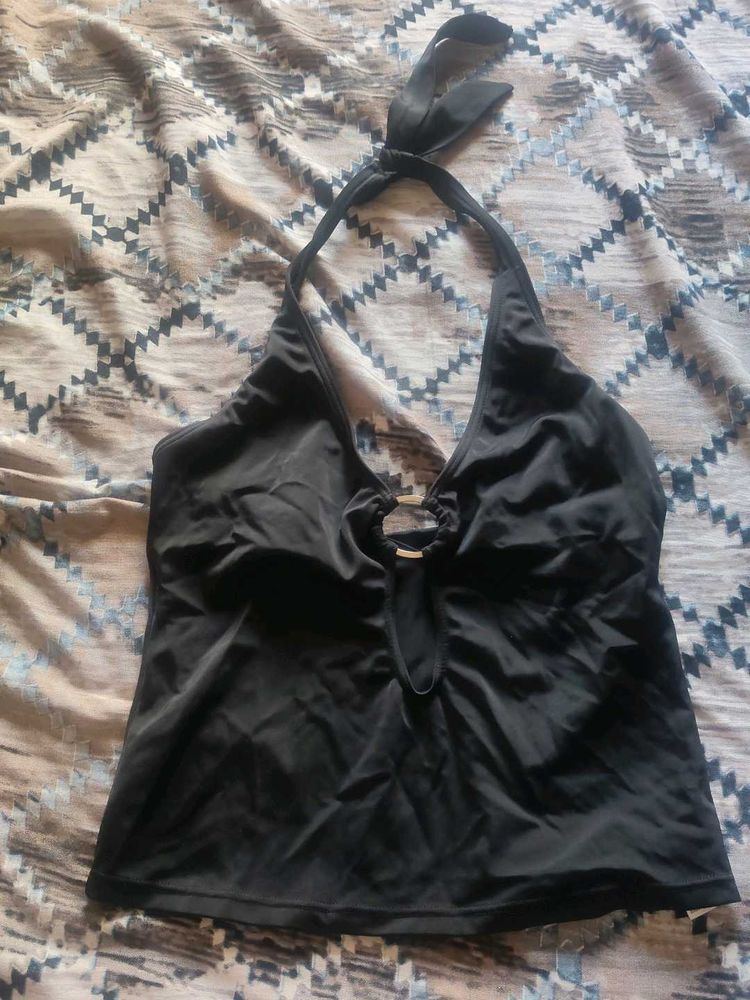 y2k Black Halter Tank Top💟