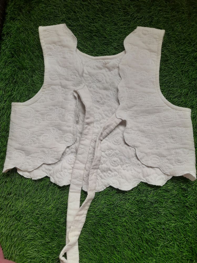White Over Coat Or Jacket For Kurti