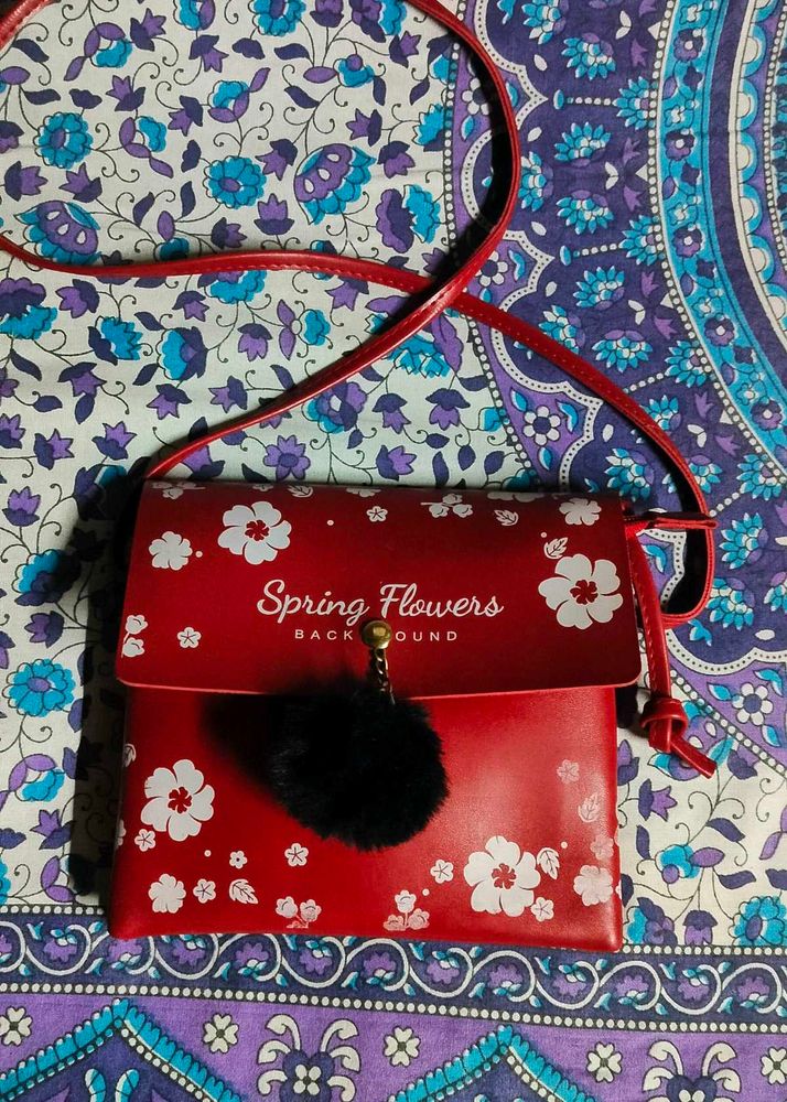 Spring Flowers Red Crossbody Bag - Brand New