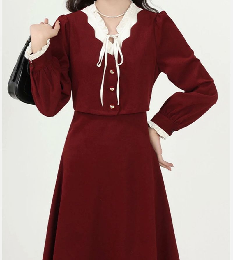 Lace Up A- line Dress