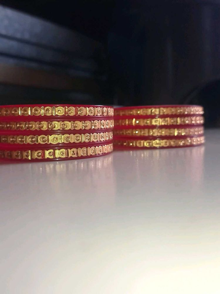 Red &amp; Gold Bangle Set