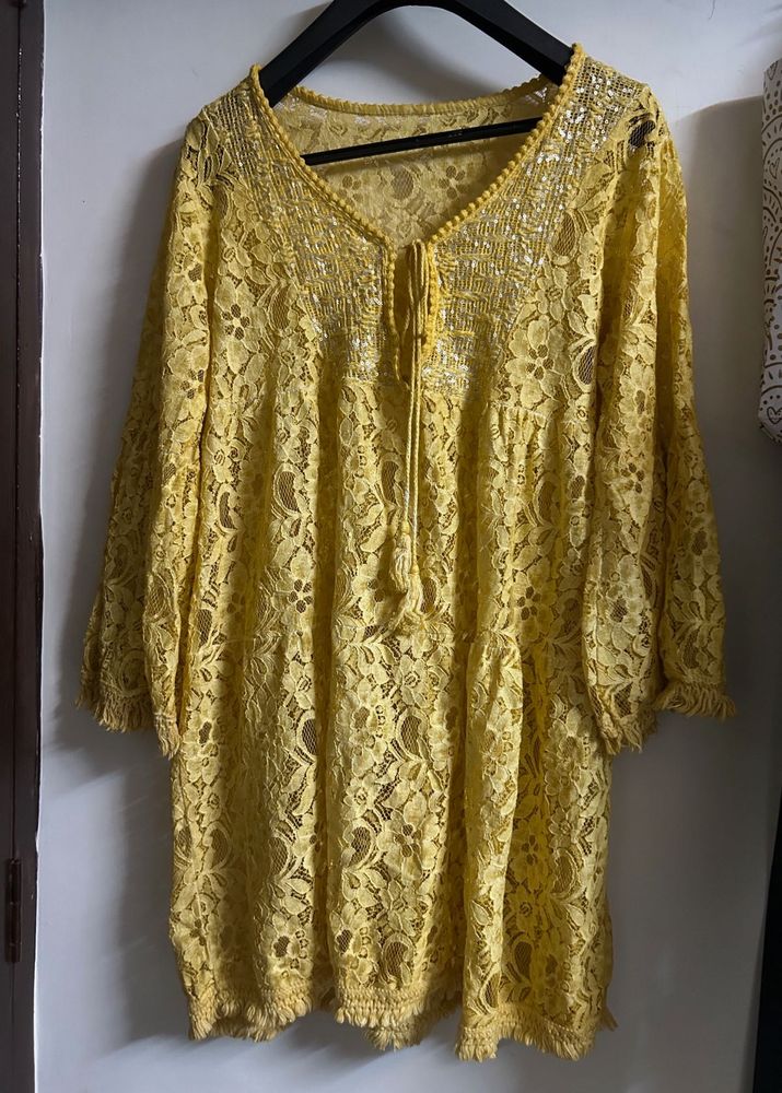 Yellow Lace Kurta