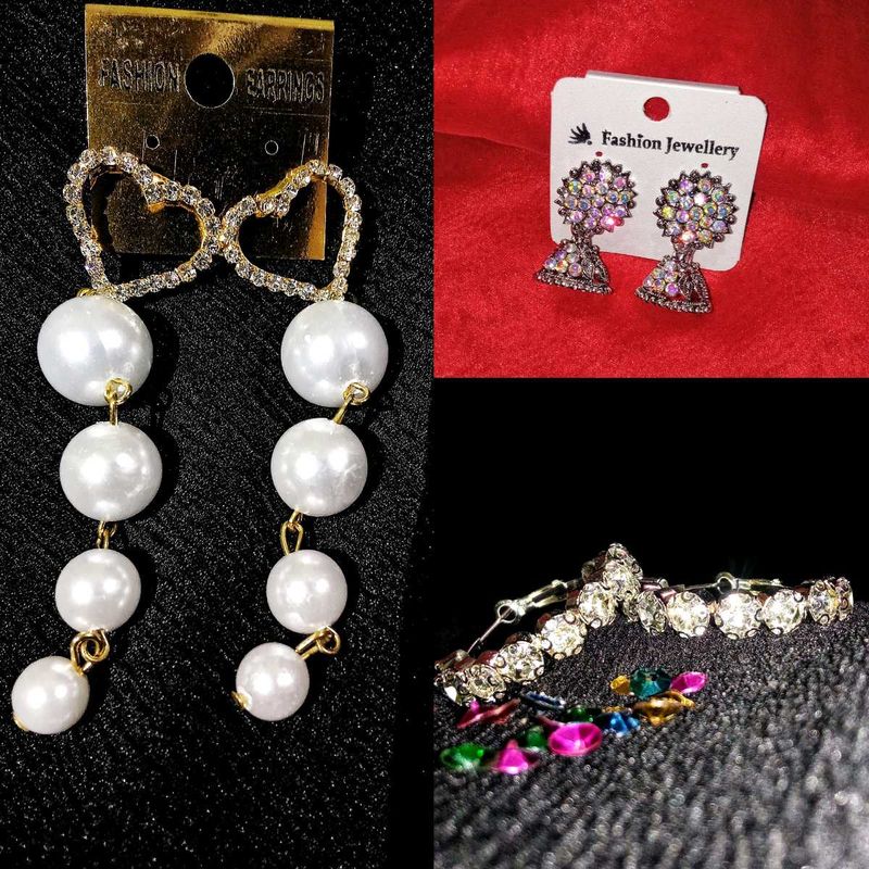 Trendy Beautiful 3-Set Combo Earrings And Studs