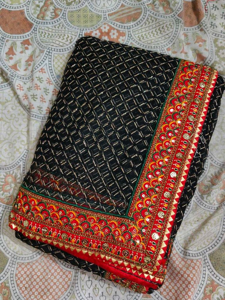 Elegant Black  net Saree