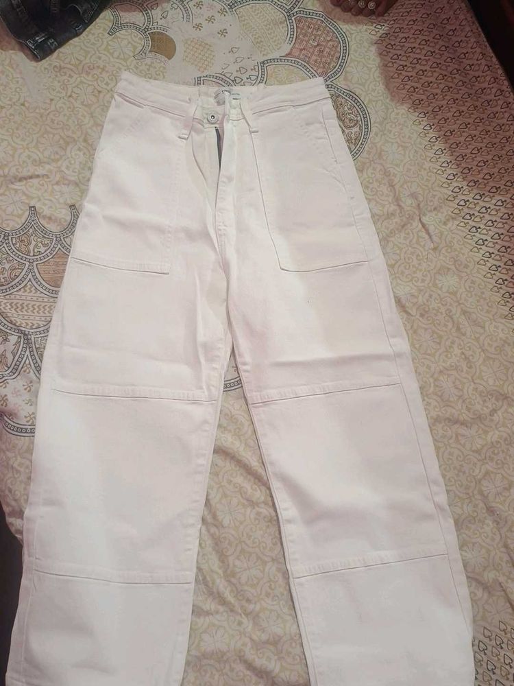White Wide Leg Pants