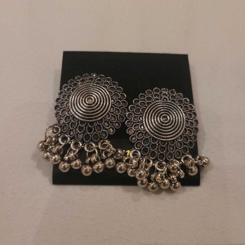 Silver Jhumka Earrings