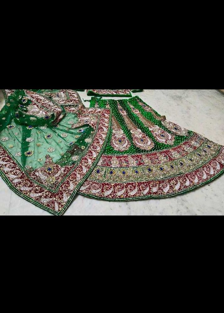 Emerald Green Bridal Lehenga