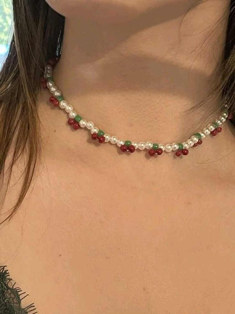 Pearl Cherry Necklace &amp; Ph Charm