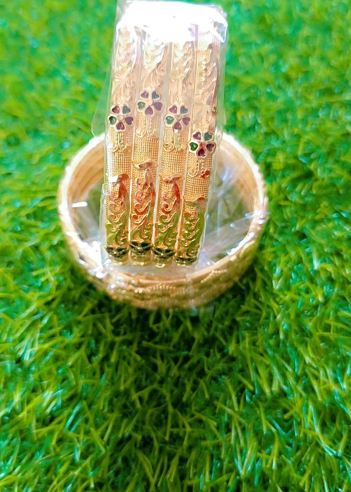 Gold Plated Bangles - Set of 4