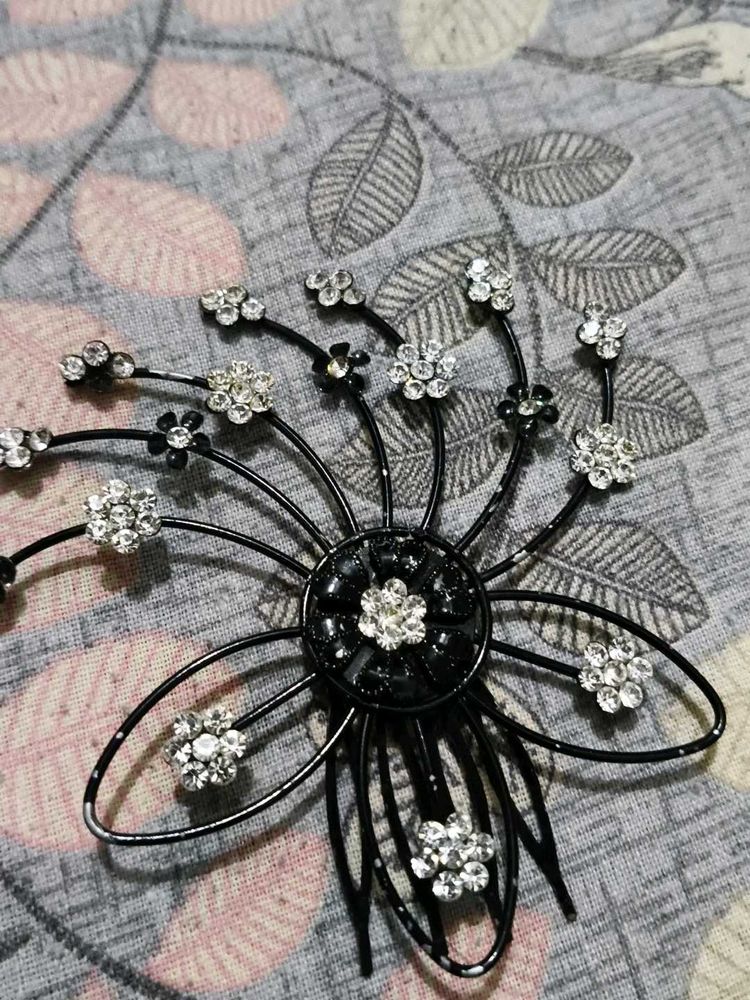 Rhinestone Flower Hair Comb