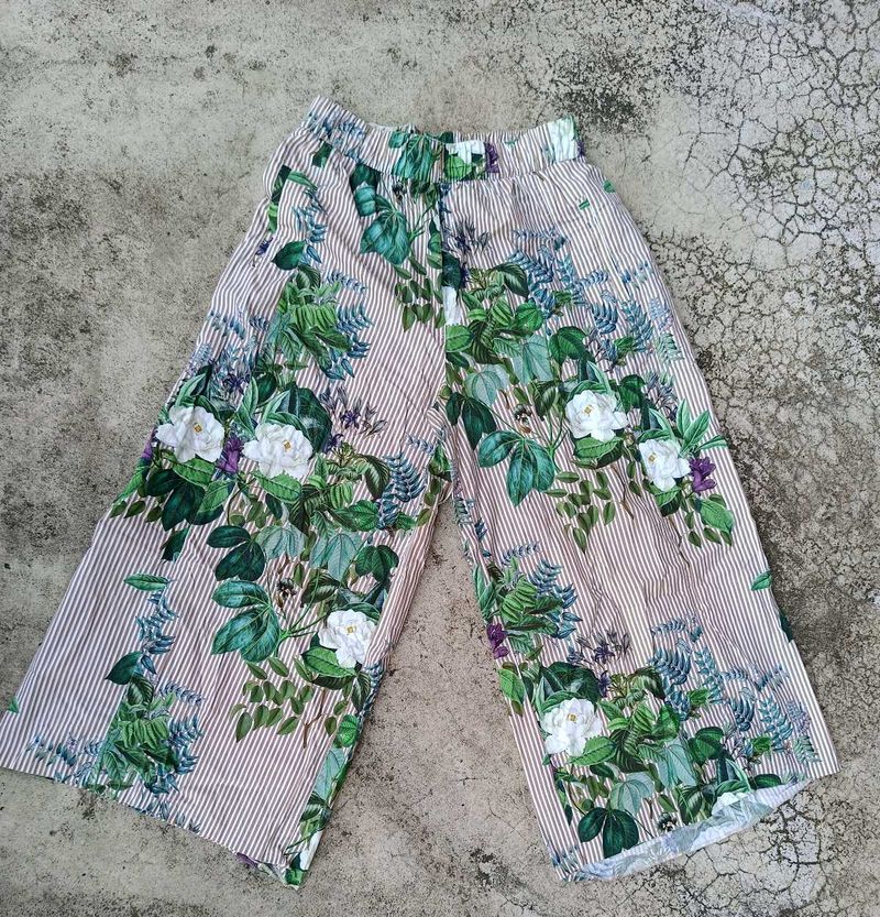Zara Floral Striped Palazzo
