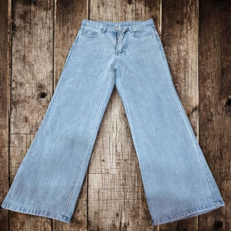 Light Blue High-Waisted Flared Jeans For Women