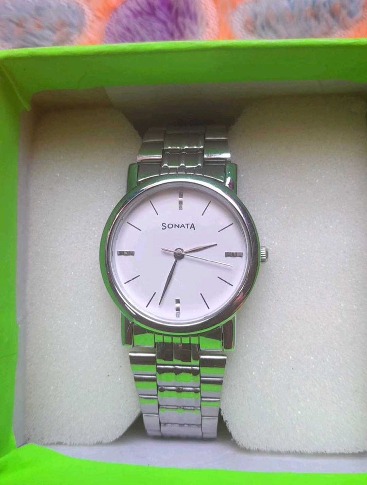Sonata Stainless Steel Watch