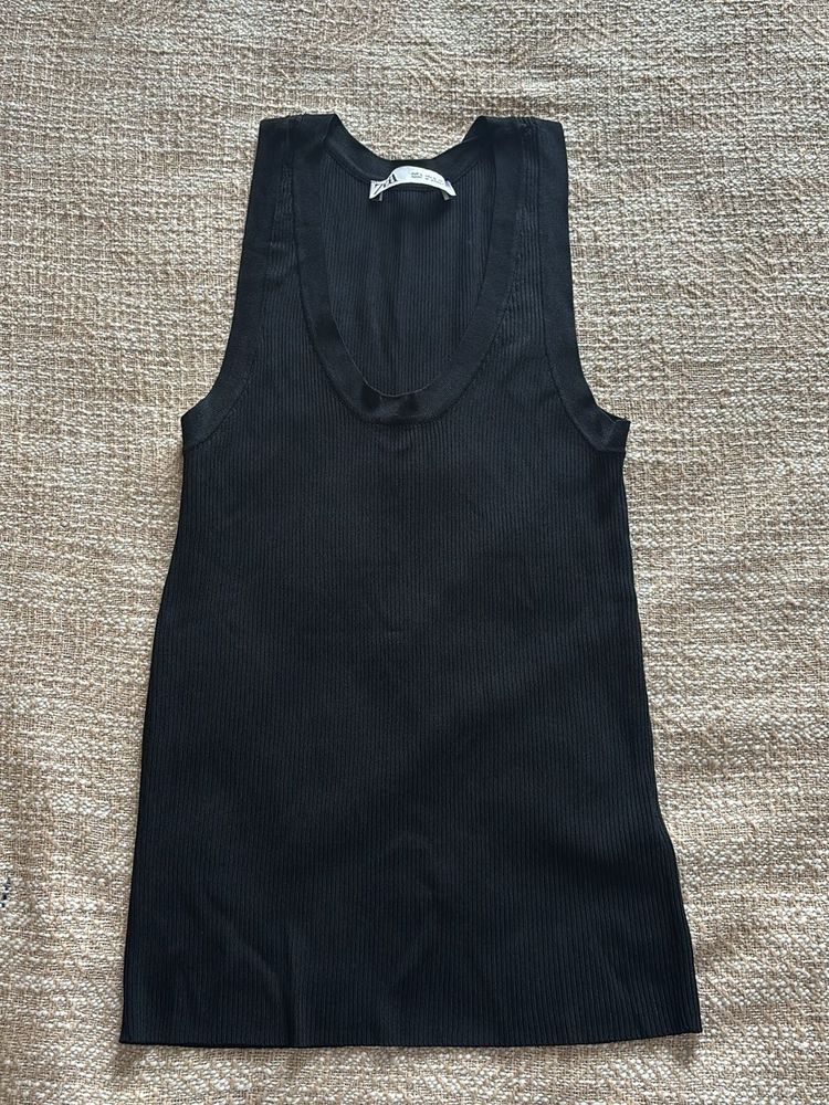 ZARA Ribbed Tank (Black)