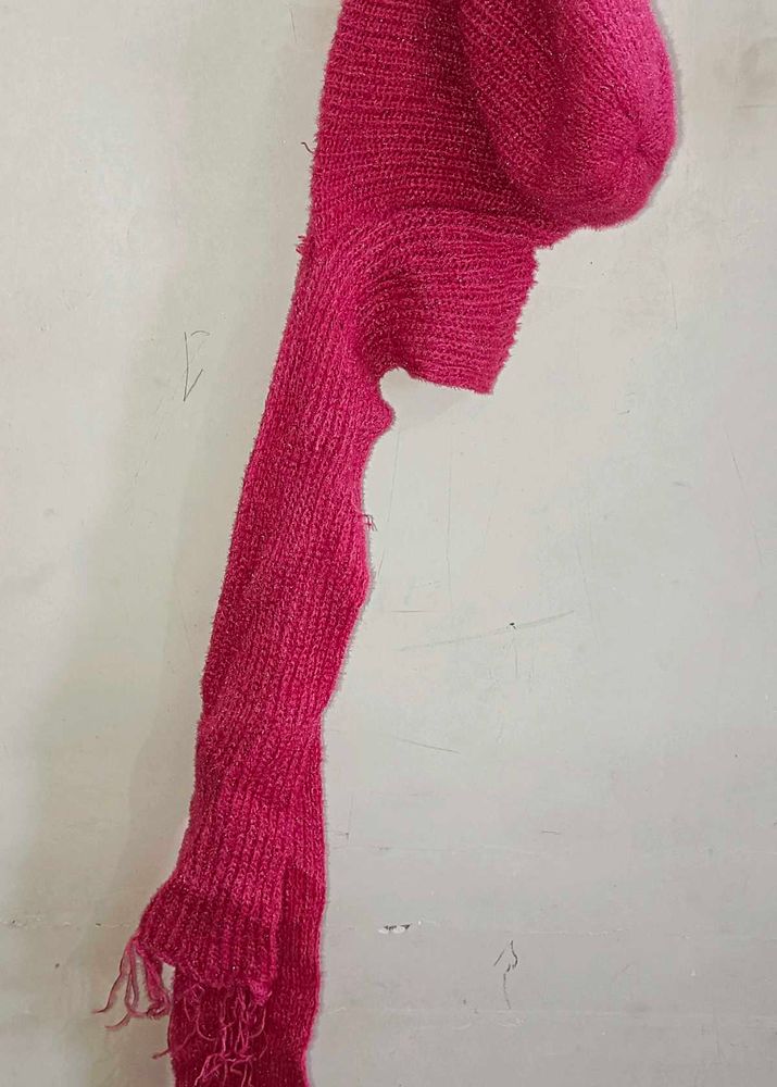 Pink Knit Scarf