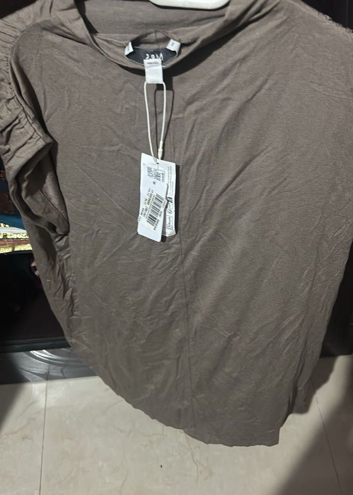 Brown Top with Ruched feature