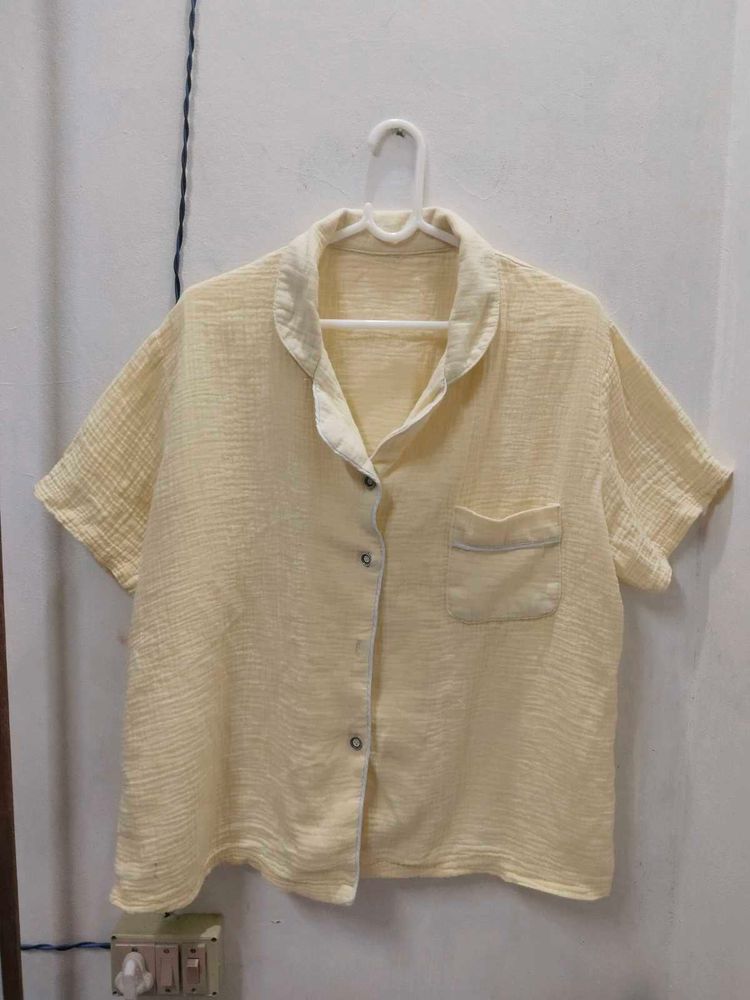 Aesthetic Pastel Yellow Korean Style Top