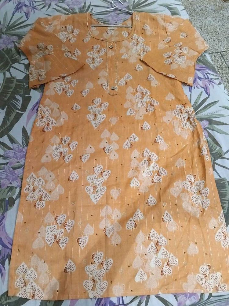 Orange Kurta Pant Set