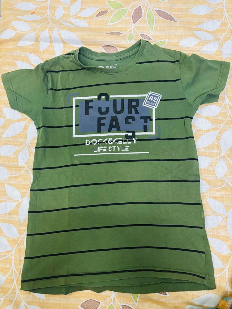 Boy&#39;s Green Striped Tee