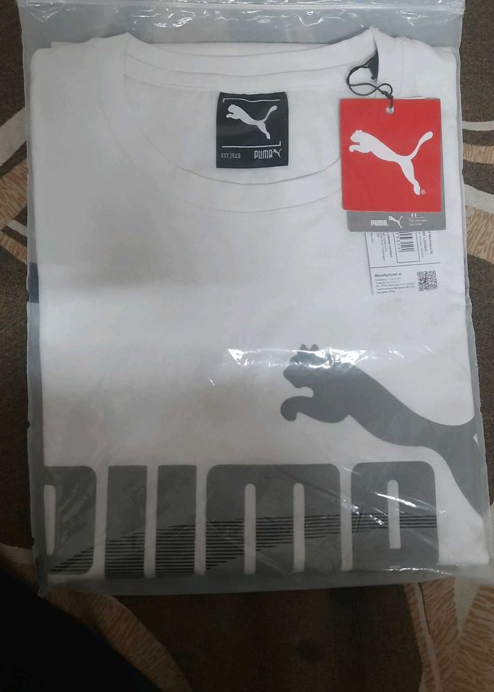 Puma White Graphic Tee