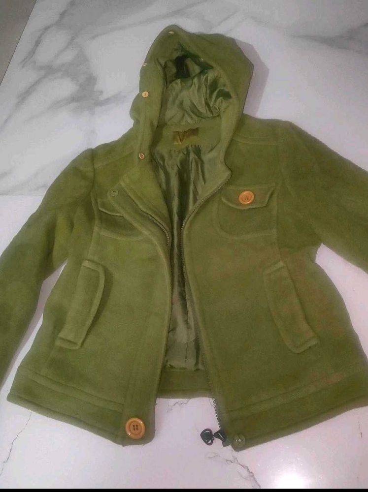 Green hooded jacket