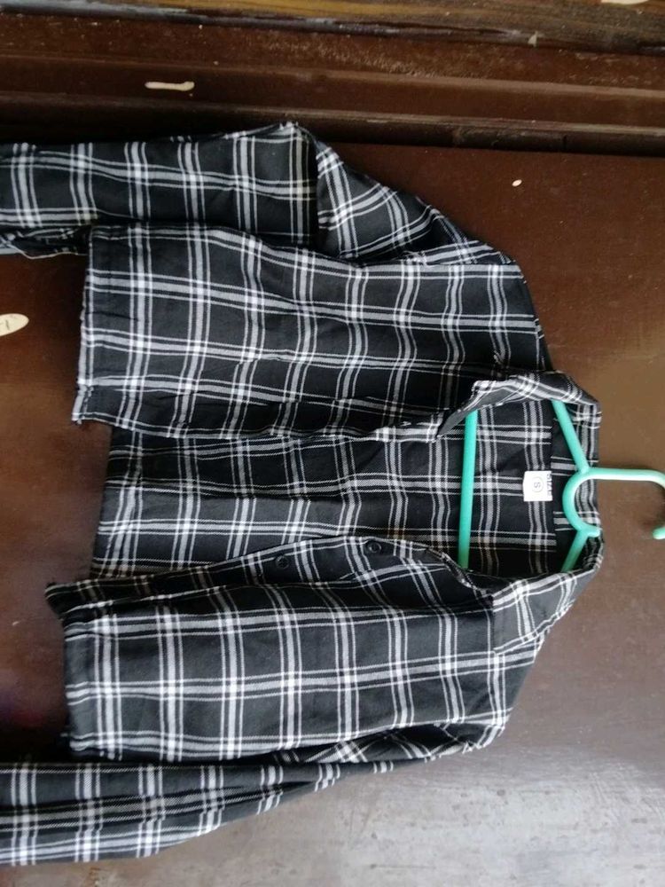 Black &amp; White Plaid Shirt