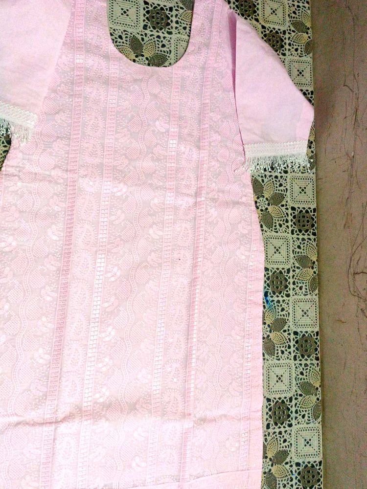 Sequence Work Mein Chicken Cotton Ka Kurta