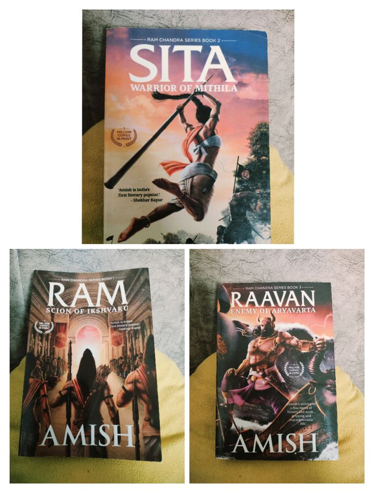 3 Books Amish Tripathi Ram Sita Raavan Triology