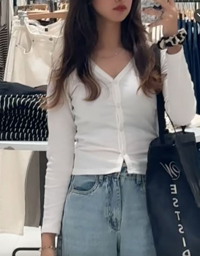 White Long Sleeve Top