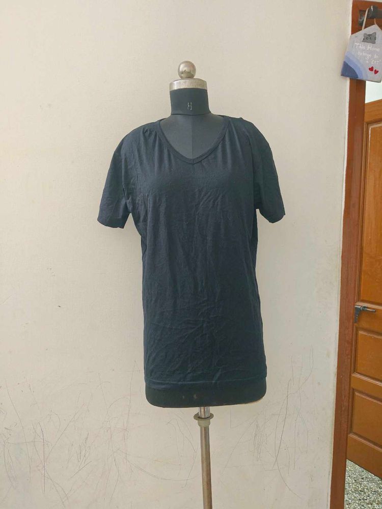 Casual Black plus size T-Shirt