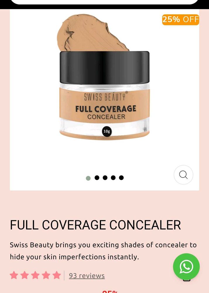 Full coverage concealer from Swiss beauty