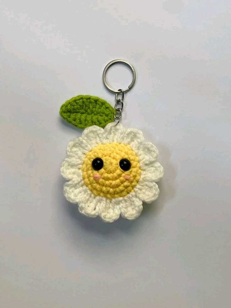 Crochet Daisy Keychain