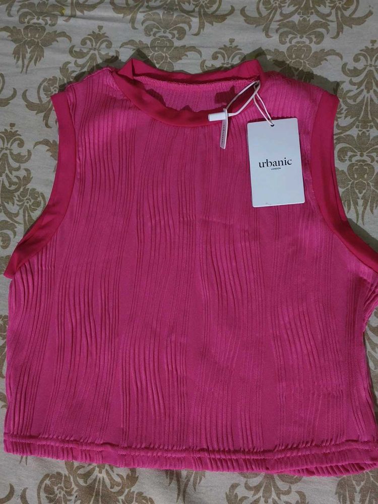 Pink Ribbed Tank Top
