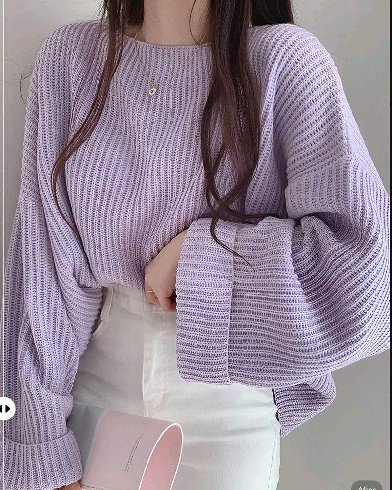 New with tag Pinterest Korean Lavender Knit Sweate