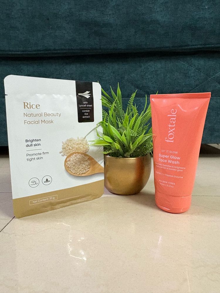 Foxtale Facewash &amp; Rice Sheet mask