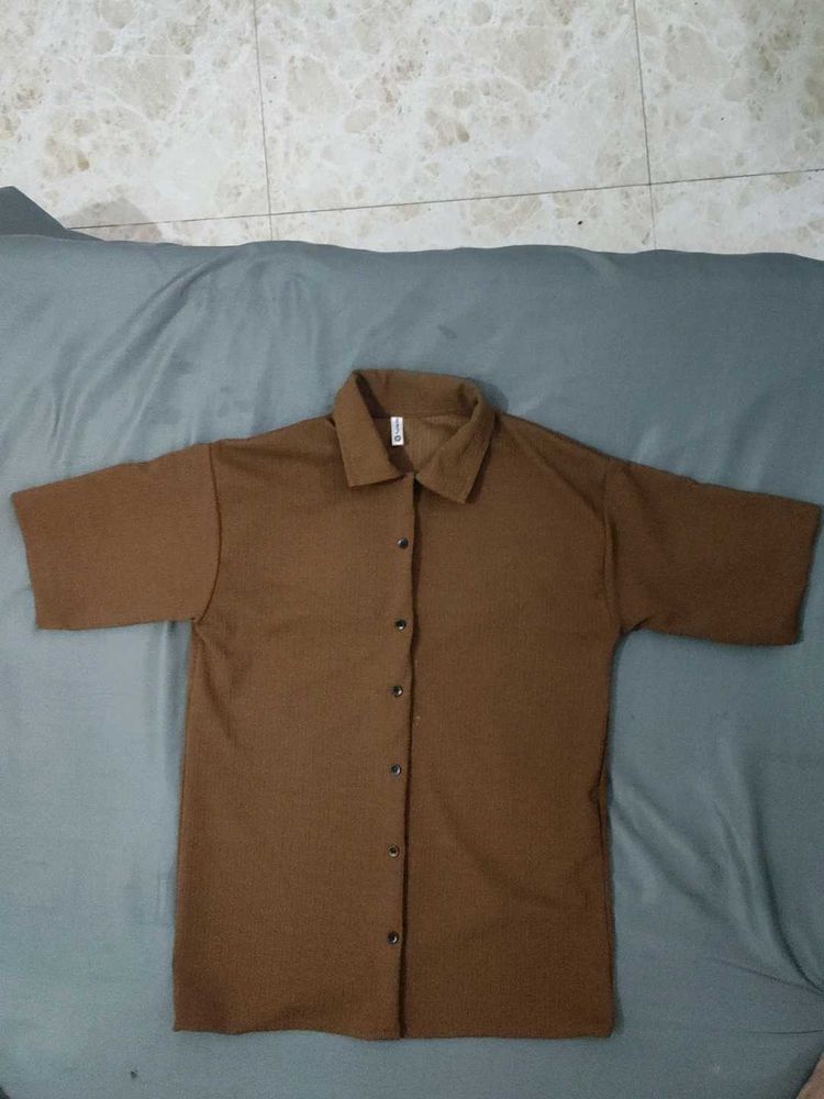 Brown Button-Up Shirt