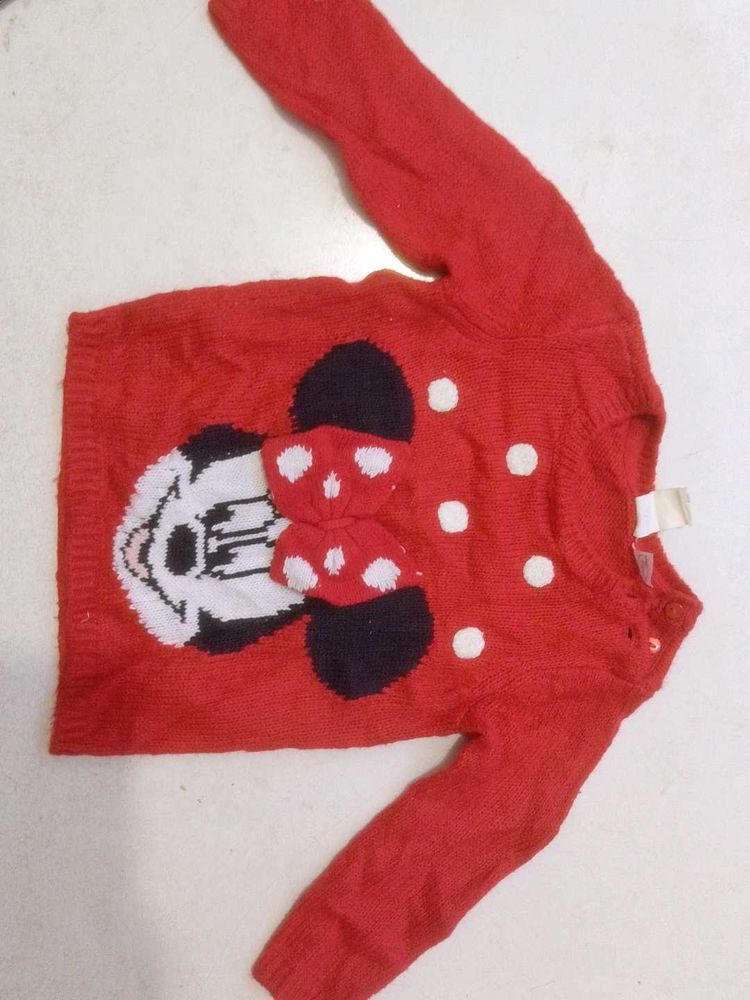 Minnie Mouse Red Knit Sweater