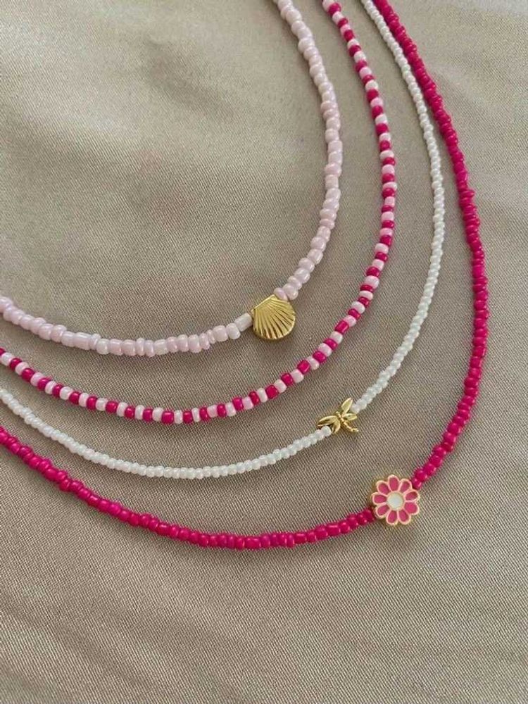 Four Layered Beaded Korean Necklaces