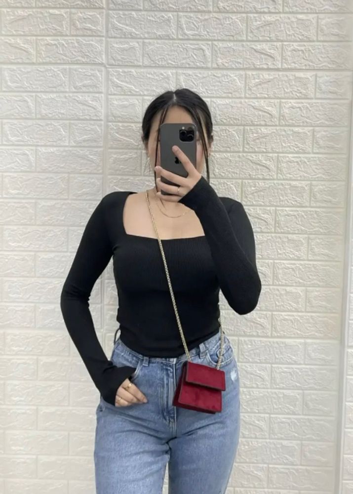 Amisu Brand Square Neck Top