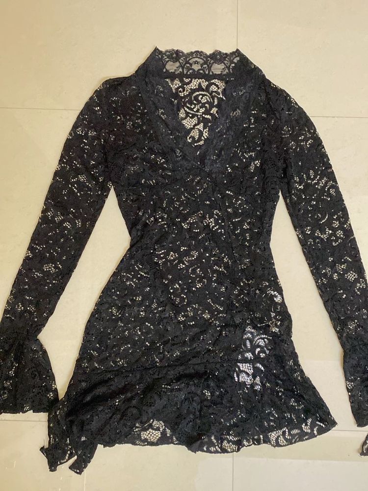 🖤 Savana Elegant Black Lace Dress