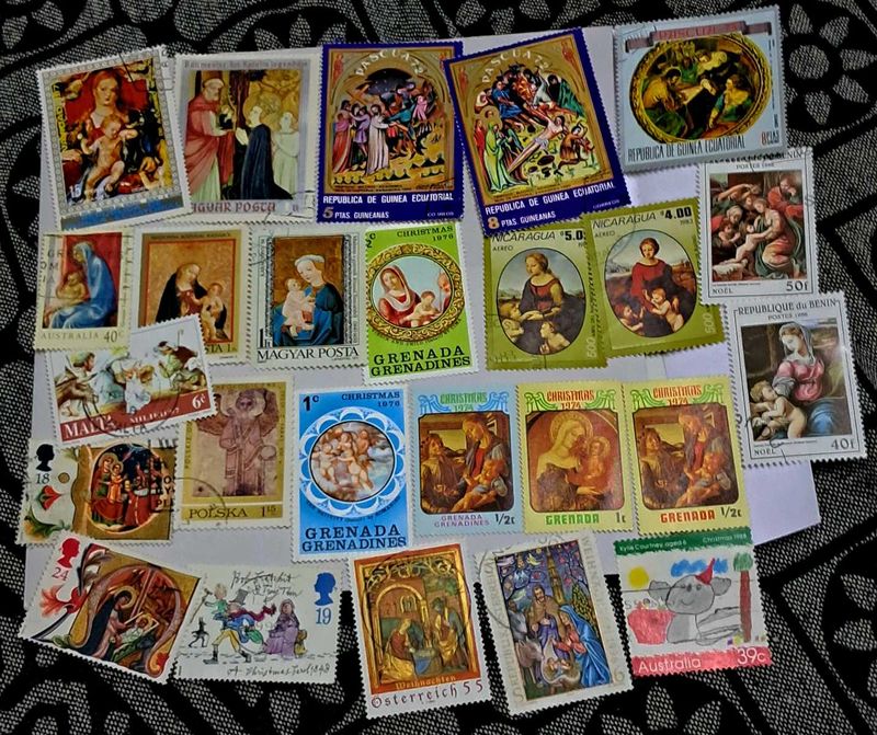 1970-80s Vintage CHRISTMAS Stamp Collection