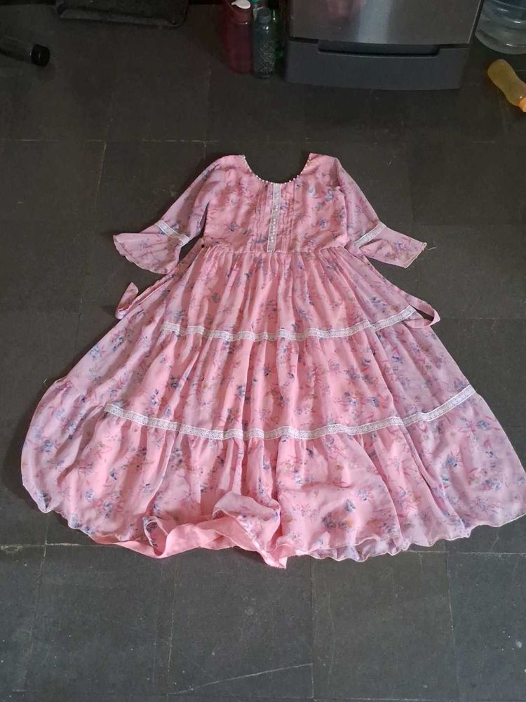 Long Frock Of Poly Silk Fabric