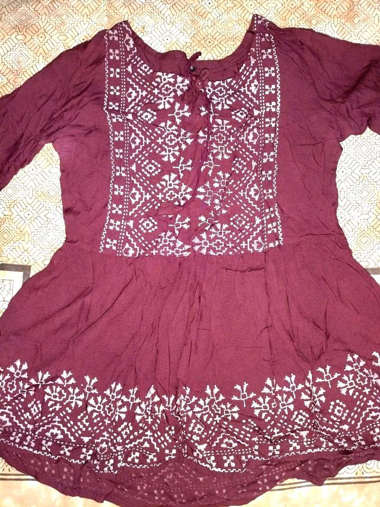 Boho Embroidered Top