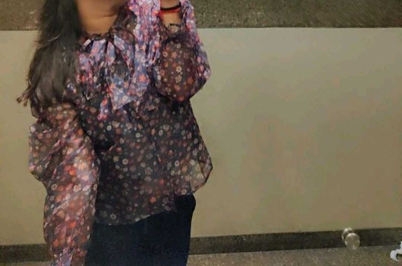 Floral Print Tie Neck Blouse