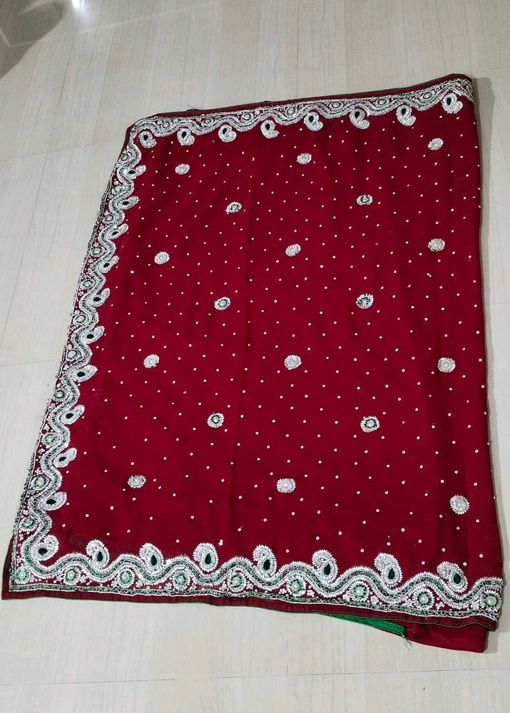New Handwork Sari Combo With Readymade Blouse