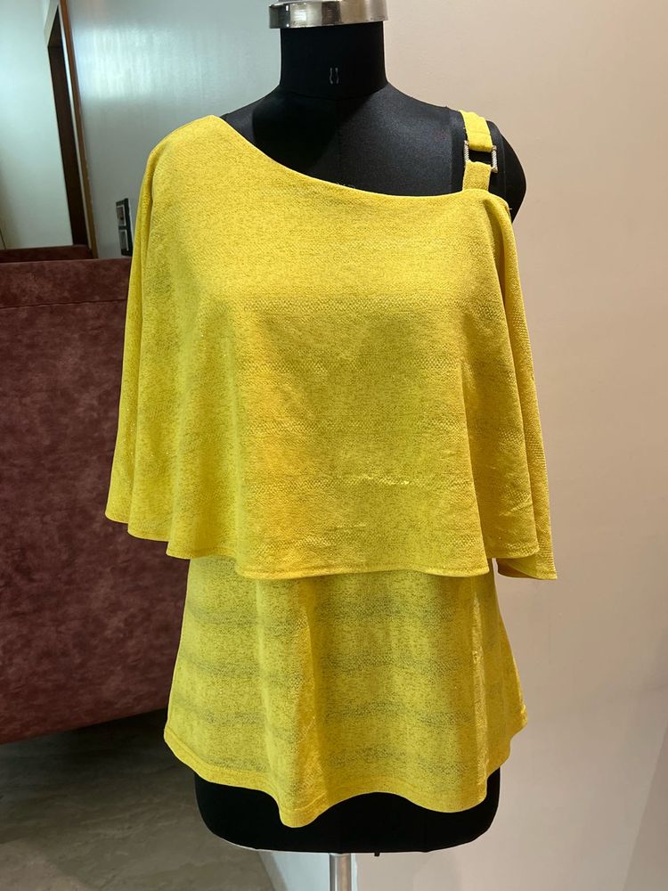 Yellow Asymmetric Layered Top