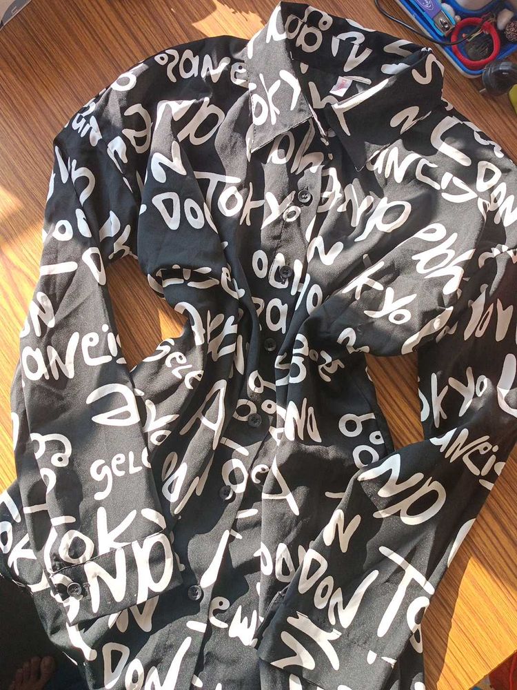 Black Printed Shirt 🪽💕