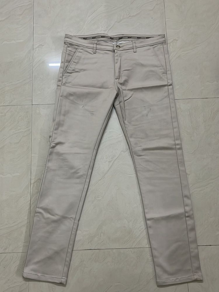 Men's Beige Casual Trousers