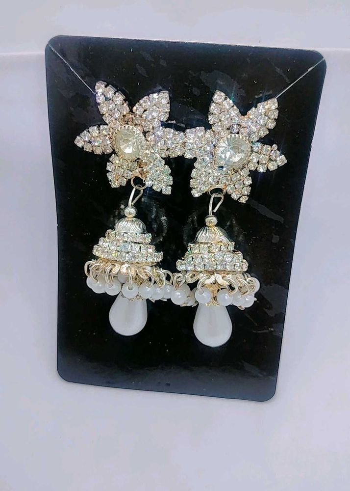 Silver Colour Jarkan Earrings