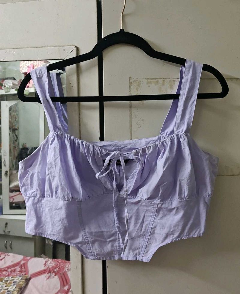 Lavender Tie-Front Coreset style Top